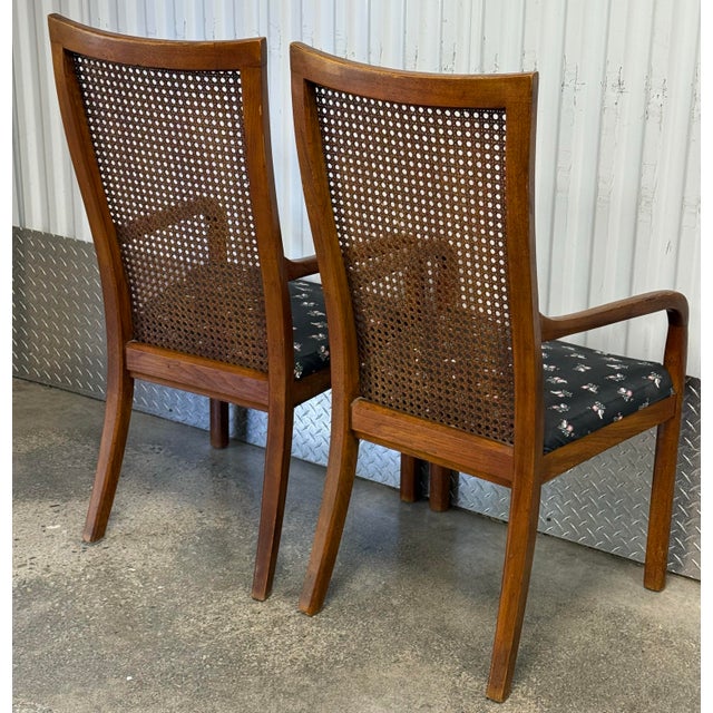 Brown Mid Century Drexel Heritage Cane Back Dining Chairs - Set of 6 For Sale - Image 8 of 12