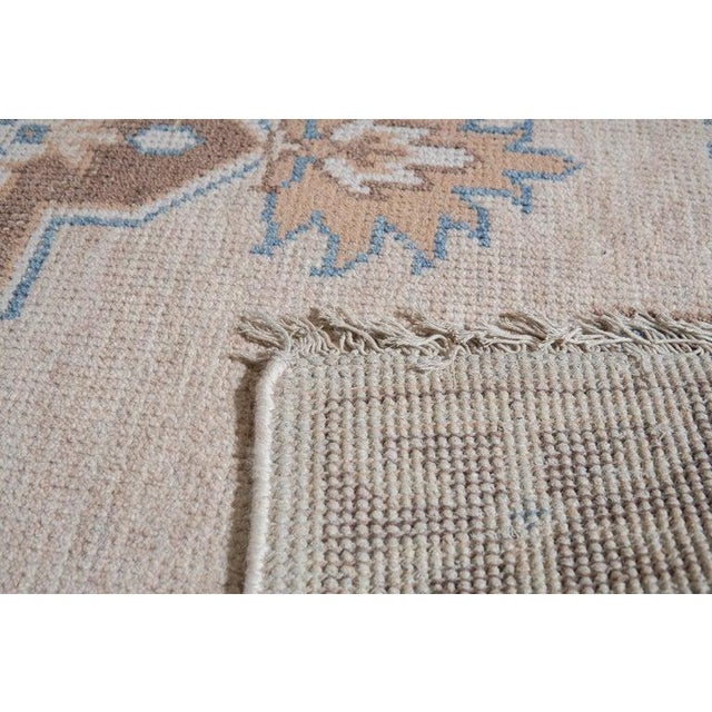 Indian 9x12 Ivory Hand-Knotted Wool Framed Medallion Geometric Modern Carpet Rug For Sale - Image 3 of 9