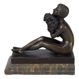 Art Deco Nude Statuette in Bronze, France, 1920s For Sale
