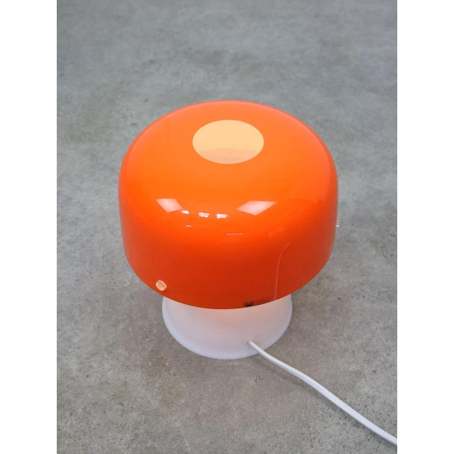 Orange Mushroom Table Lamp by Luigi Massoni for Guzzini, 1970s For Sale - Image 5 of 12