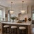 Glass Mid-Century Modern Chandelier 3-Tier Clear Art Glass Pendant Light in Antique Bronze For Sale - Image 7 of 8