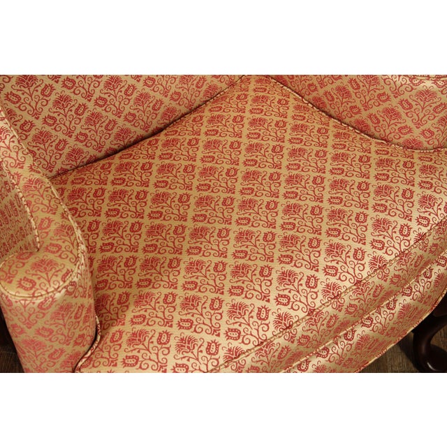 Hickory Chair Furniture Company Hickory Chair Queen Anne Style Mahogany Wingback Armchair For Sale - Image 4 of 18