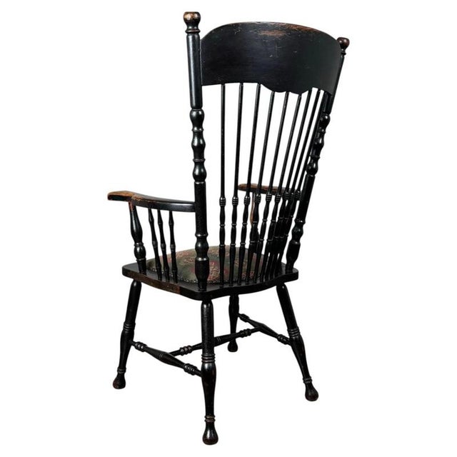 Wood 19th Century Ebonised Oak Windsor Armchair For Sale - Image 7 of 12