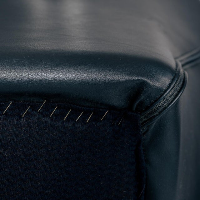 Vintage Italian Two-Seater Sofa in Black Leather and Metal, 1980s For Sale - Image 12 of 16