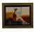 This captivating oil on canvas painting, measuring 29" x 23", depicts a woman with reddish-brown hair seated in profile,...