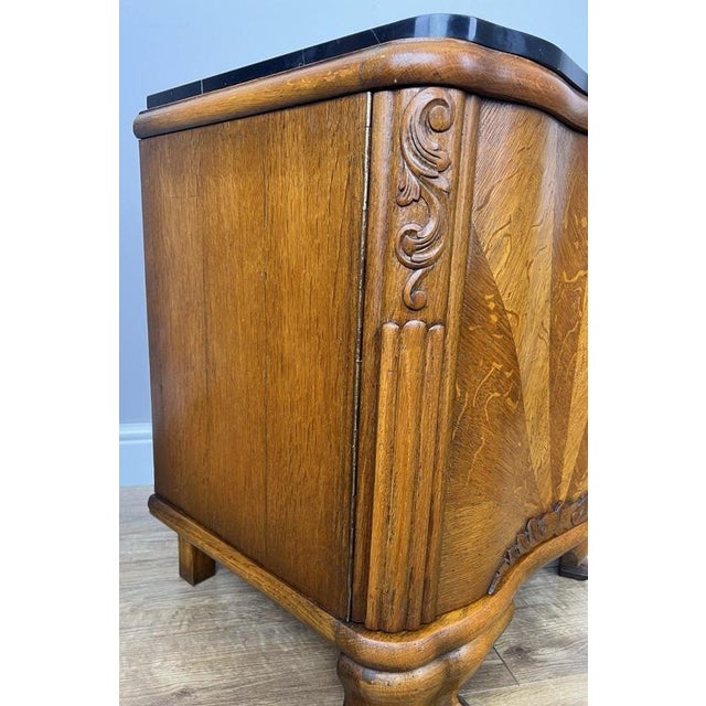 French Art Deco Bedside Tables with Marble Top, Set of 2 For Sale - Image 17 of 18