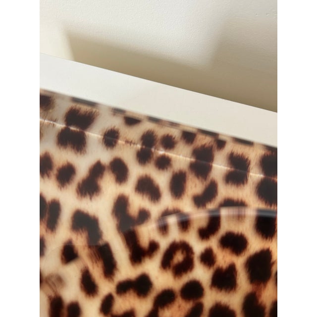 Contemporary Alexandra Von Furstenberg Leopard Acrylic Bowl Large Size For Sale - Image 9 of 12