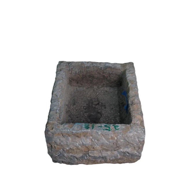 Late 19th Century 20" Inch Long Hand Chiseled Stone Trough 24-18 For Sale - Image 5 of 6