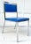 Metal Vintage Bright Blue and Steel Modern Side Chair For Sale - Image 7 of 13