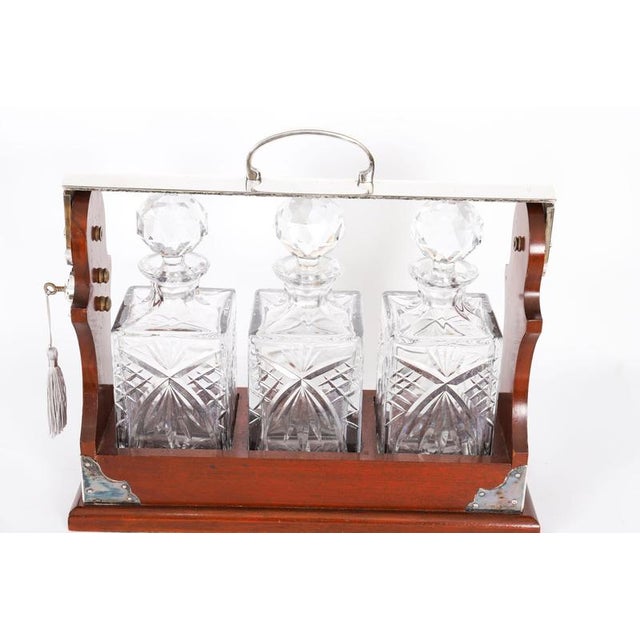 Late 20th Century English Silver-Plated 3-Bottle Tantalus, Set of 4 For Sale - Image 4 of 14