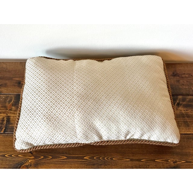 Textile 1990s Lumbar Pillow With Birds and Rope Trim For Sale - Image 7 of 8