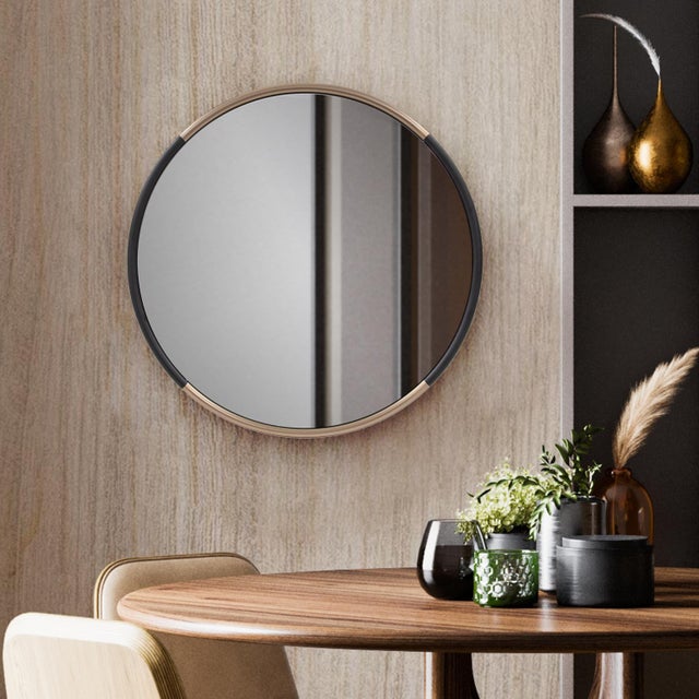Metal Fitzgerald Round Mirror For Sale - Image 7 of 8