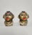 A pair of antique Indian hand-painted figural brass head religious sculptures. 19th century, Maharashtra or Karnataka...
