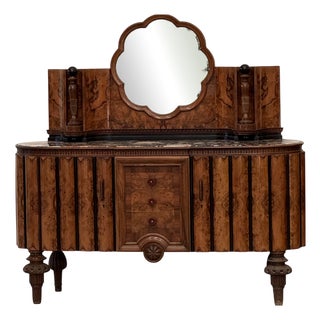 Art Deco Sideboard with Mirror, 1940s For Sale
