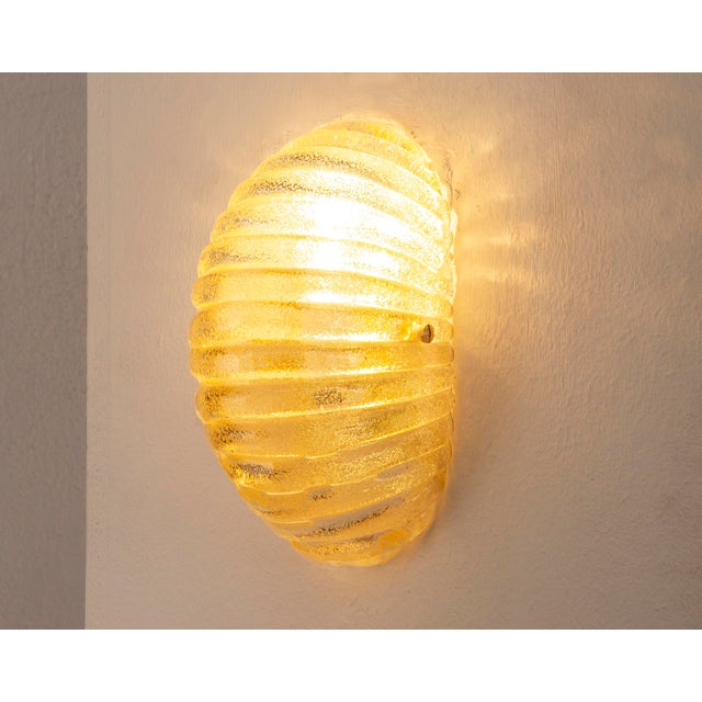 Vintage Italian Wall Light in Amber Murano Glass with Brass Structure, 1990s For Sale - Image 12 of 13
