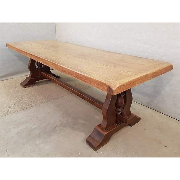 Large Massive Vintage French Trestle Dining Table Elaborate Base Chairish