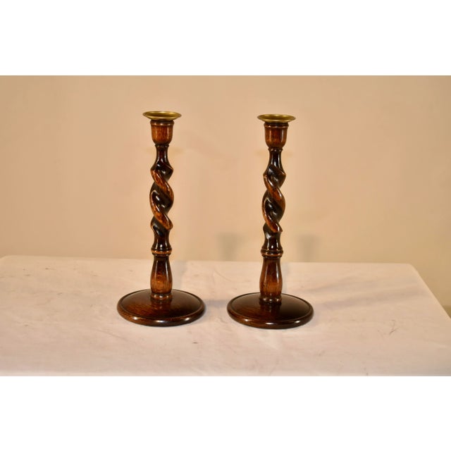 Wood Pair of Late 19th Century Candlesticks For Sale - Image 7 of 7