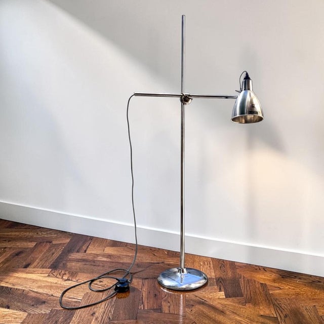 Silver Bauhaus Floor Lamp by Paul Rime, 1940s For Sale - Image 8 of 9