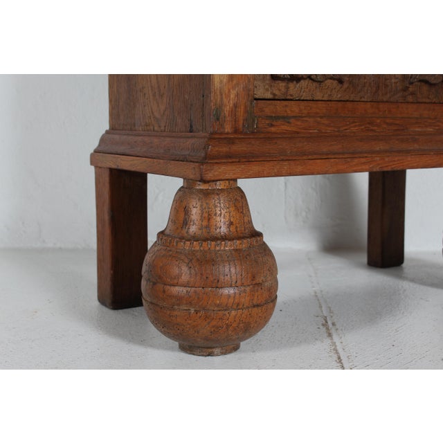 Antique Baroque Oak Cabinet, Denmark, 1800s For Sale - Image 13 of 18