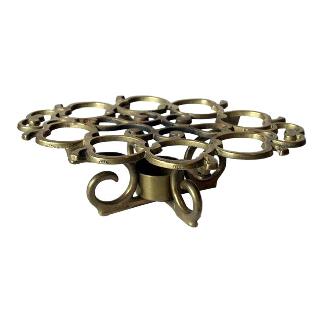 Solid Brass Tea Warmer - Trevit - Vintage From the 60s For Sale