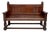 Antique Spanish Oak Bench With Paneled Back and Turned Legs For Sale