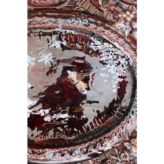 Large Earthenware Platter from Saint-Clément and Emile Gallé, 1890s For Sale - Image 3 of 11