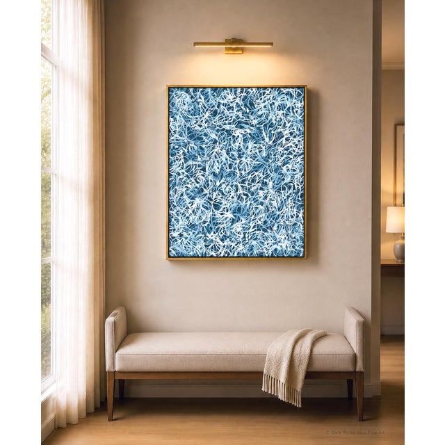 Blue Chiffon No.7 extends the Chiffon Series into a cooler blue-green field, with layered white and pale-blue gestures...