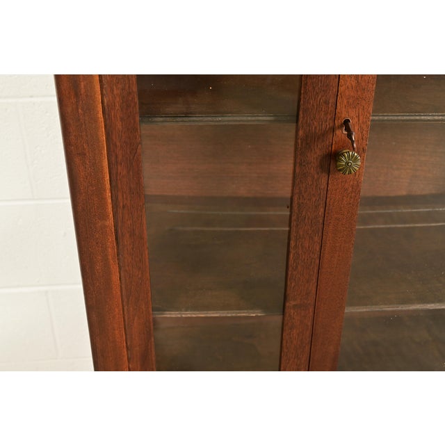 Berkey & Gay Style Antique Queen Anne Carved Mahogany Bookcase or Bar Cabinet, Circa 1920s For Sale - Image 9 of 15