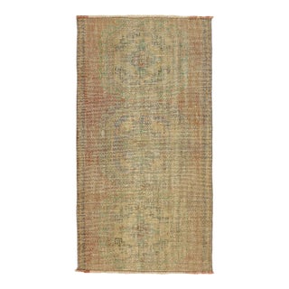 Mid 20th Century Vintage Worn Out Oushak Rug For Sale