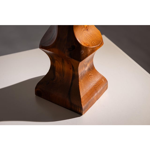 Minimalist Abstract Handcarved Sculpture, 1970s, Wood For Sale - Image 11 of 15
