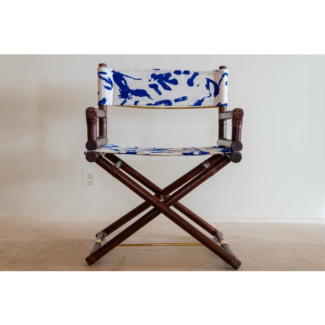 Brown 1970's McGuire Director's X-Chair For Sale - Image 8 of 11