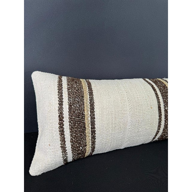 Turkish Hemp Pillow Cushion Natural Beige Brown Cushion Cover 12"x46" #30306 Enhance your home decor with our Kilim Pillow...