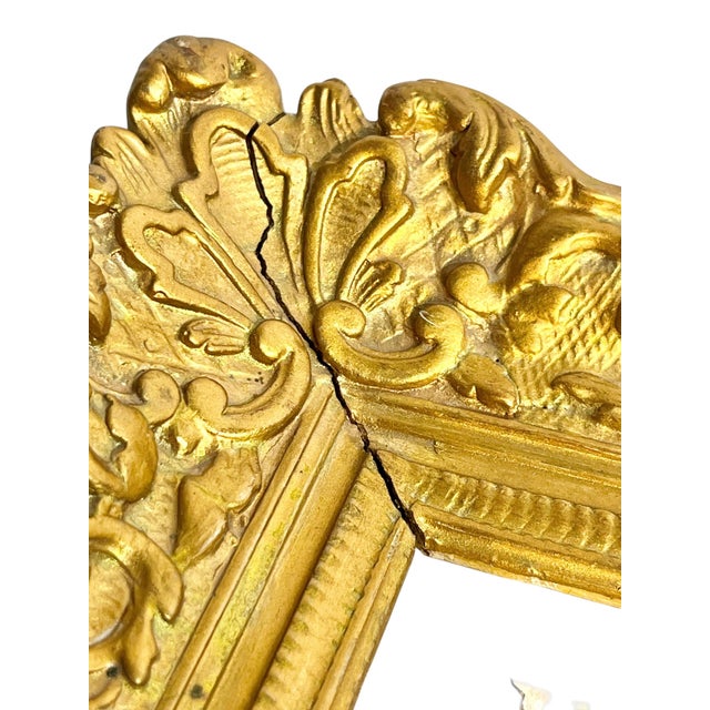 19th Century French Landscape Oil on Canvas Painting in Ornate Carved Gilt Wood Frame For Sale - Image 12 of 17