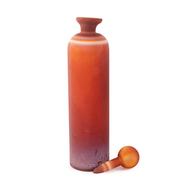 2020s Mercer Glass Capped Bottle in Tangerine- Tall For Sale - Image 5 of 9