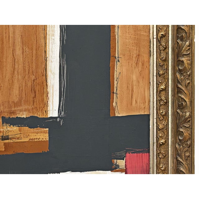 “Romantic” Black Abstract Art in Antique Frame, Transitional Living Room Art by JTS For Sale In Minneapolis - Image 6 of 12