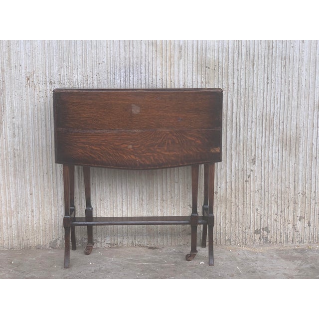 19th Victorian Gateleg Folding Side Table For Sale - Image 9 of 10