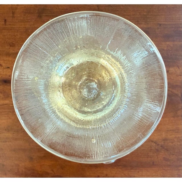 11 Vintage 1960s French Marigold Amber Glass Footed Ice Cream Pedestal Bowls For Sale In Savannah - Image 6 of 13