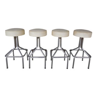 Mid-Century Lions Brand Bar Stools - Set of 4 For Sale