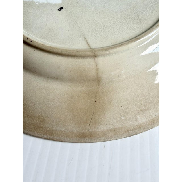 Victorian Antique Ceramic Plate Primavesi & Sons Cardiff Swansea & Newport Purple Transfer For Sale - Image 3 of 12