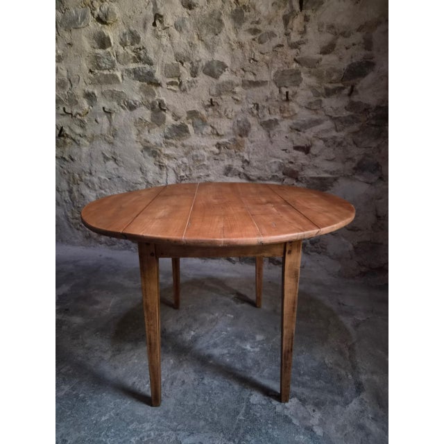 Antique French Rustic Cherrywood Drop-Leaf Table, 1900s For Sale - Image 4 of 17