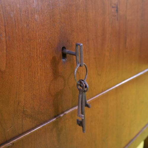 Brown Antique Walnut Chest of 3 Drawers with Inlaid Filigree For Sale - Image 8 of 14