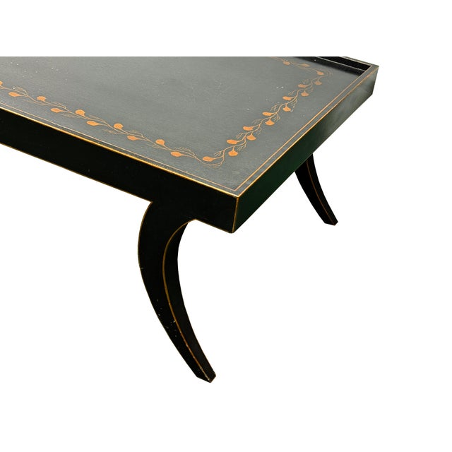 Vintage Black Slayed Legs Rectangular Low Coffee Table For Sale In San Francisco - Image 6 of 13