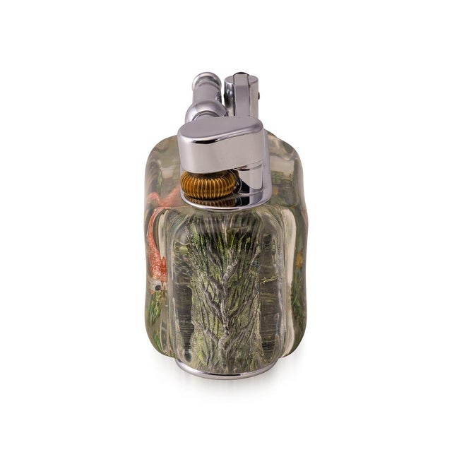 Antique Tropical Aquarium Table Lighter from Dunhill, 1950 For Sale - Image 6 of 15