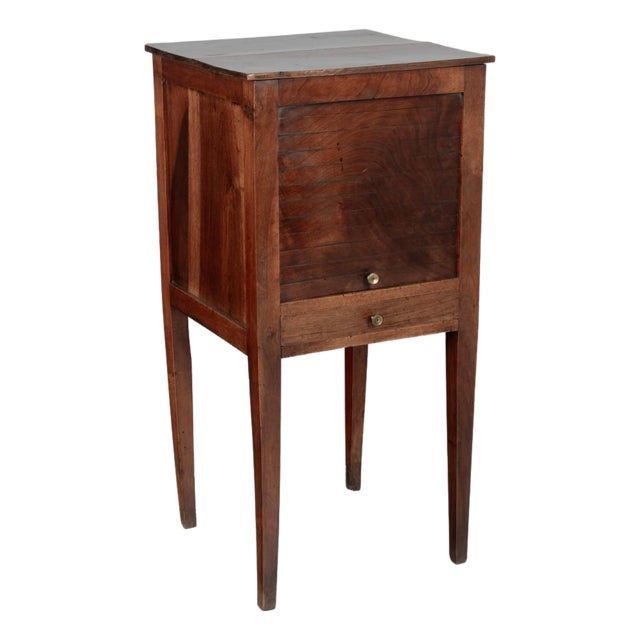 19th Century French Country Side Table With Tambour Door For Sale