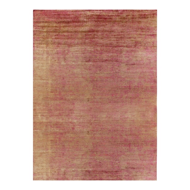 Rug & Kilim’s Oversized Contemporary Rug in Red and Gold Striations -13'9''x19' For Sale