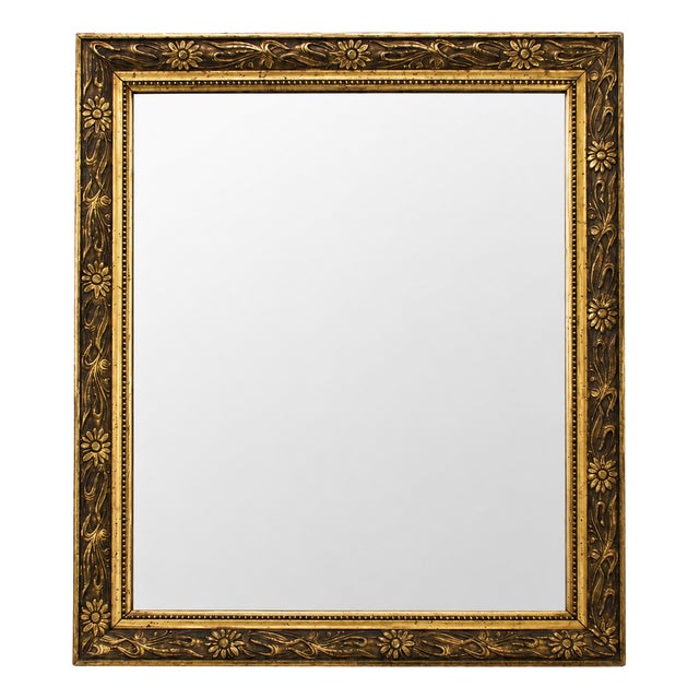 Vintage Wall Mirror with Gilded Ornate Frame, 1960s For Sale