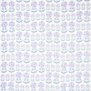 Schumacher Anjuna Floral Linen Print Fabric in Lilac