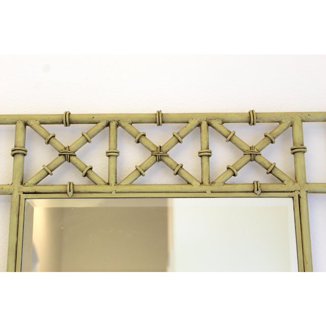 Vintage Hollywood Regency Faux Bamboo Console Table & Mirror Set Demilune Palm Beach Regency 1970s For Sale - Image 16 of 18