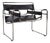 Wassily Chair Leather Armchair Black Chair by Marcel Breuer for Knoll Inc. For Sale