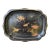 Vintage Black Lacquer Chinoiserie Bird Tray For Sale